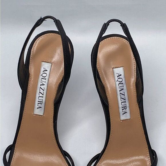 Aquazzura Babe 85mm Satin Crystal Bow Sandals size 36 - Picture 7 of 14